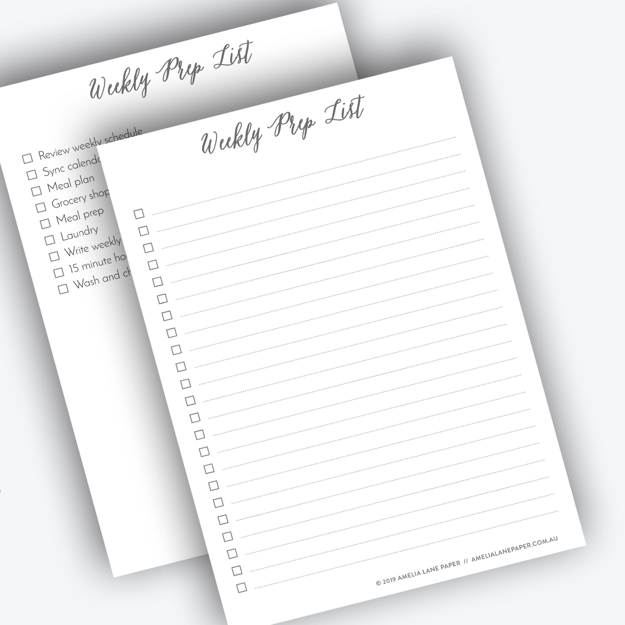 Weekly Prep List