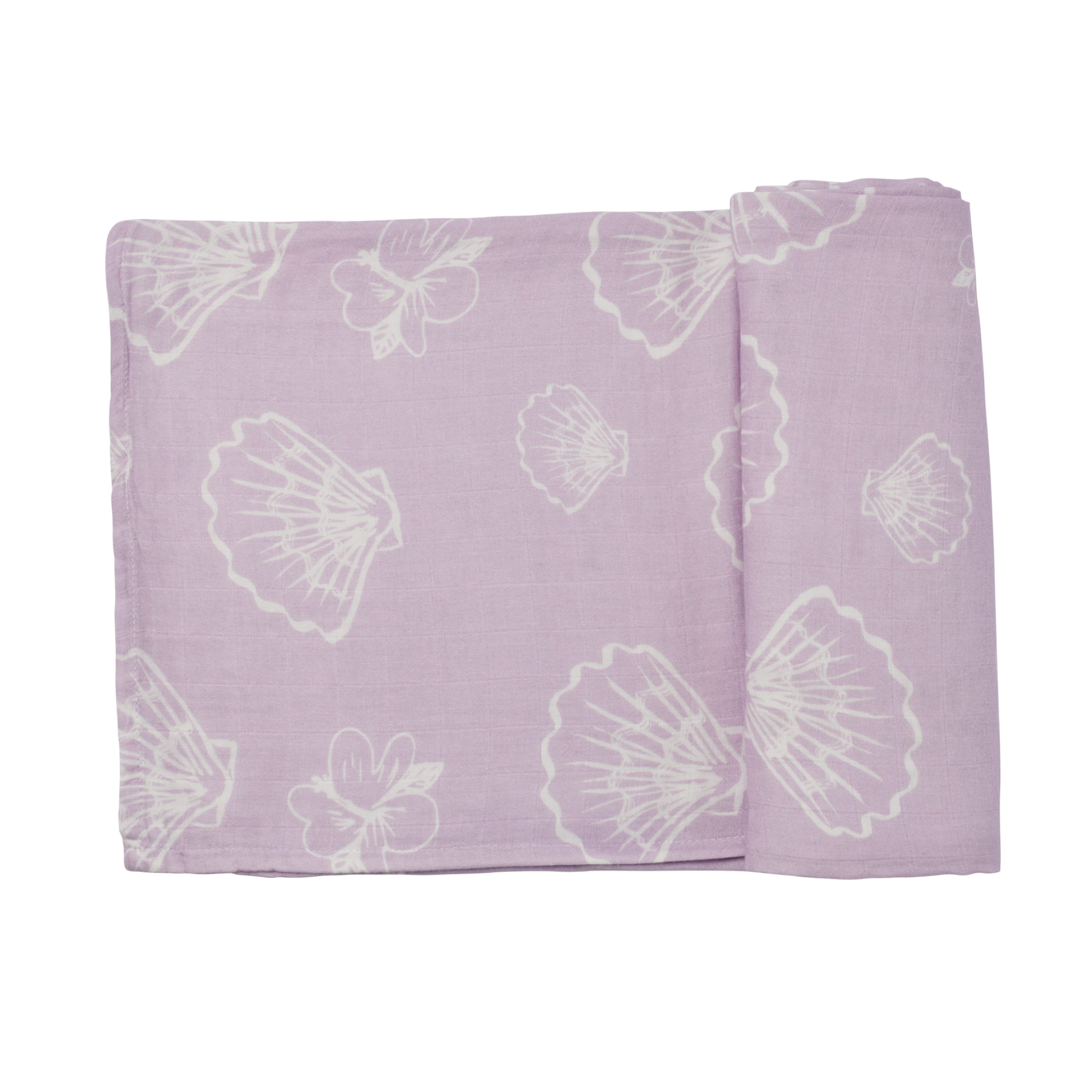Organic Baby Muslin Wrap (Lilac Shells)