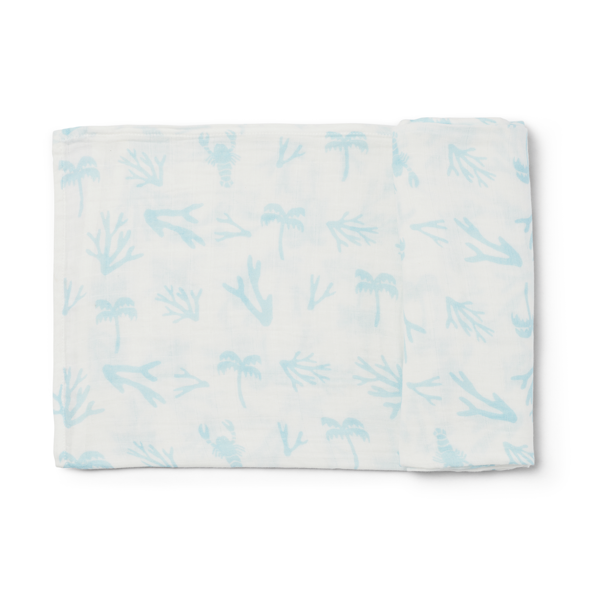 Organic Baby Muslin Wrap (Blue Palms)