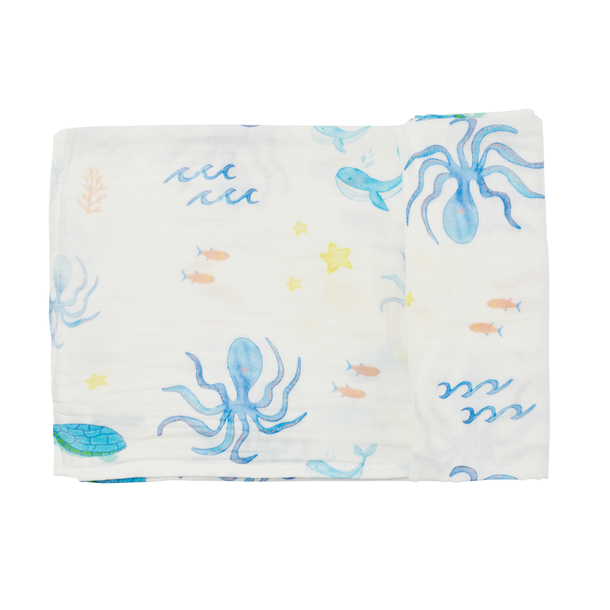 Organic Baby Muslin Wrap (Under the Sea)