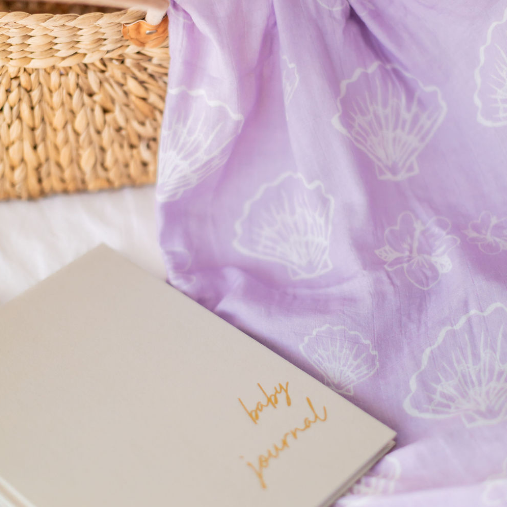 Baby Journal and Organic Muslin Wrap Bundle