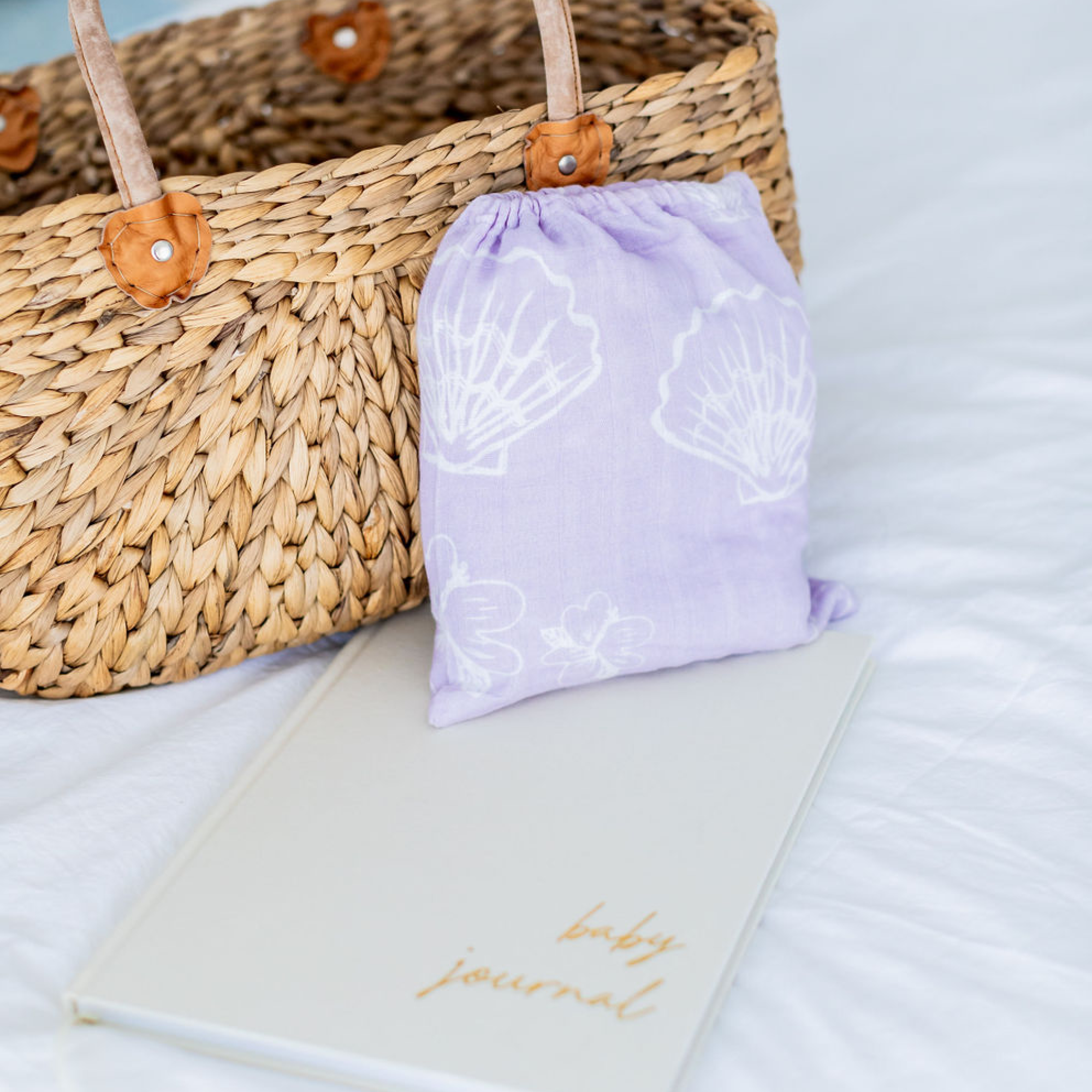 Baby Journal and Organic Muslin Wrap Bundle