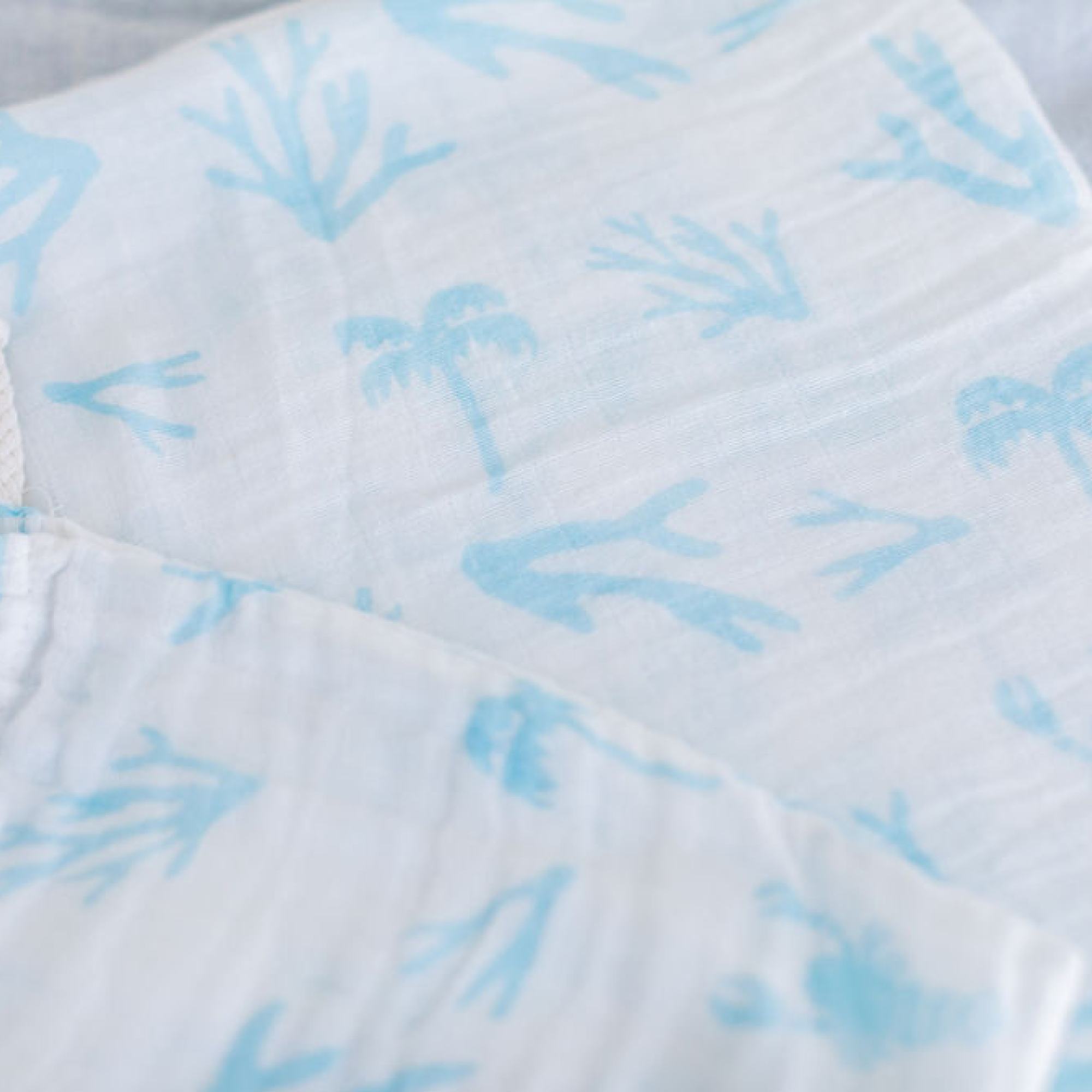 Organic Baby Muslin Wrap (Blue Palms)