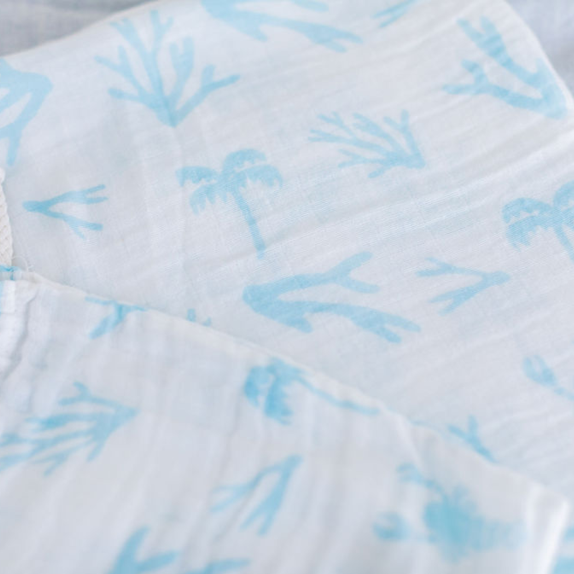 Twin Pack, Organic Baby Muslin Wraps (Under the Sea, Blue Palms)