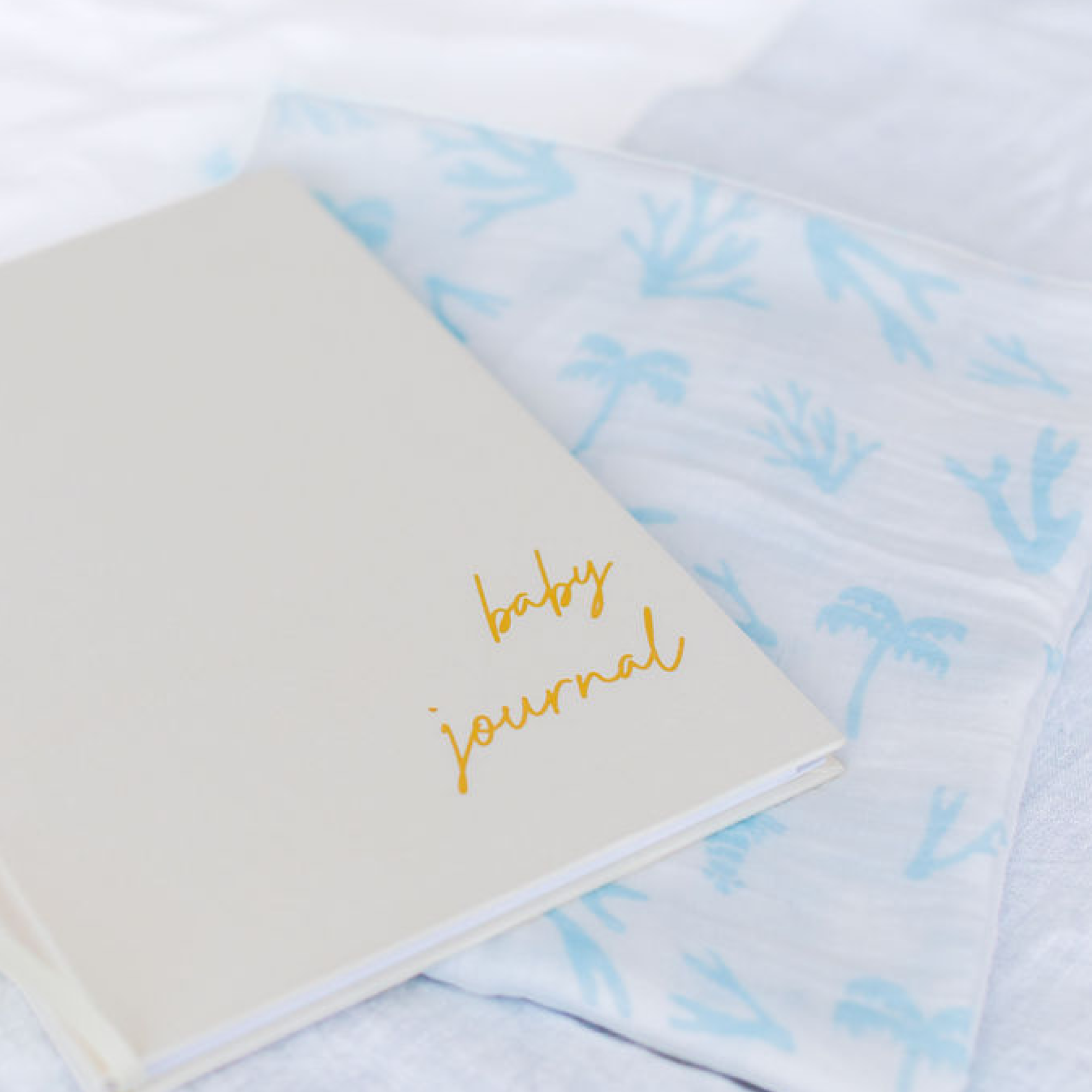 Baby Journal and Organic Muslin Wrap Bundle