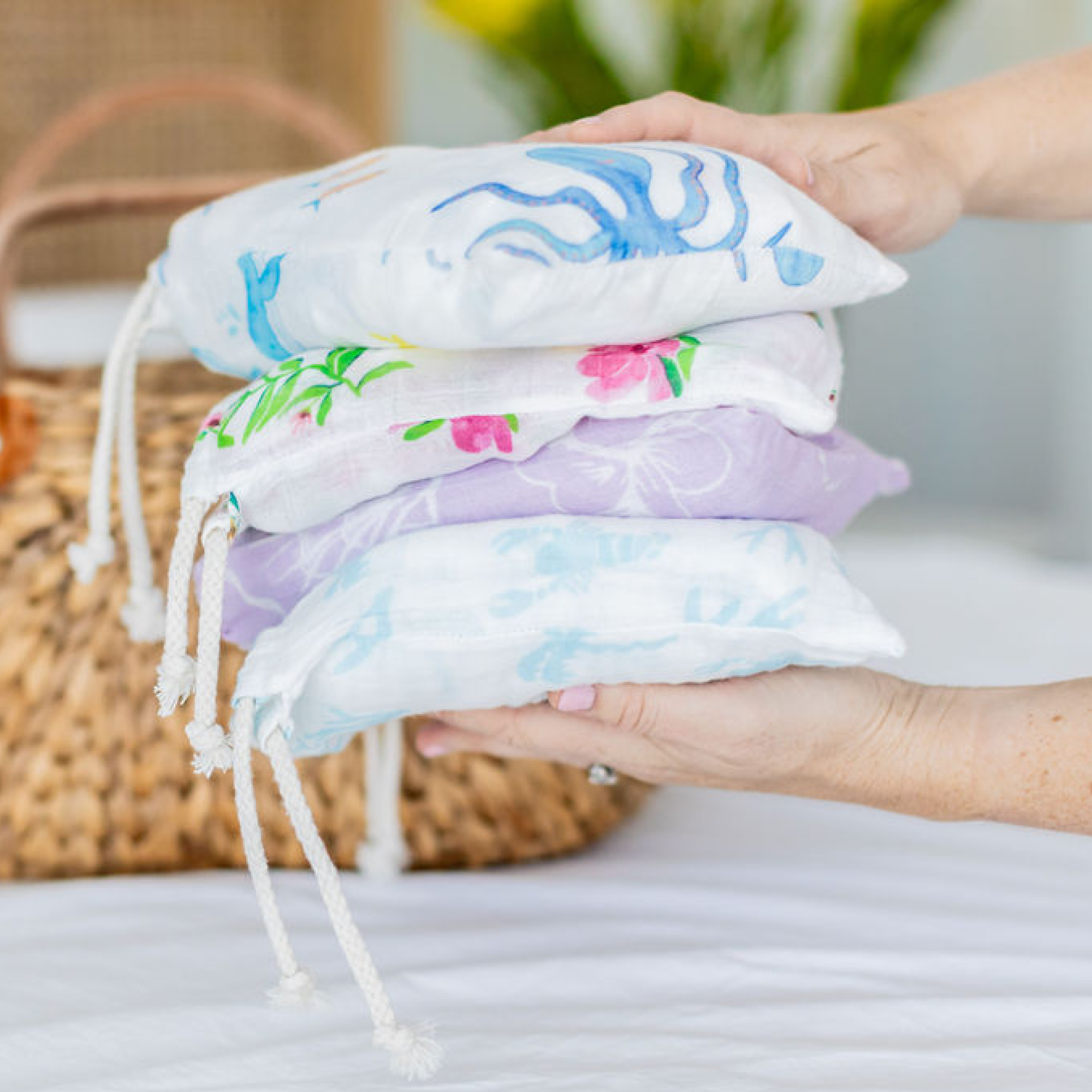 Organic Baby Muslin Wrap (Under the Sea)