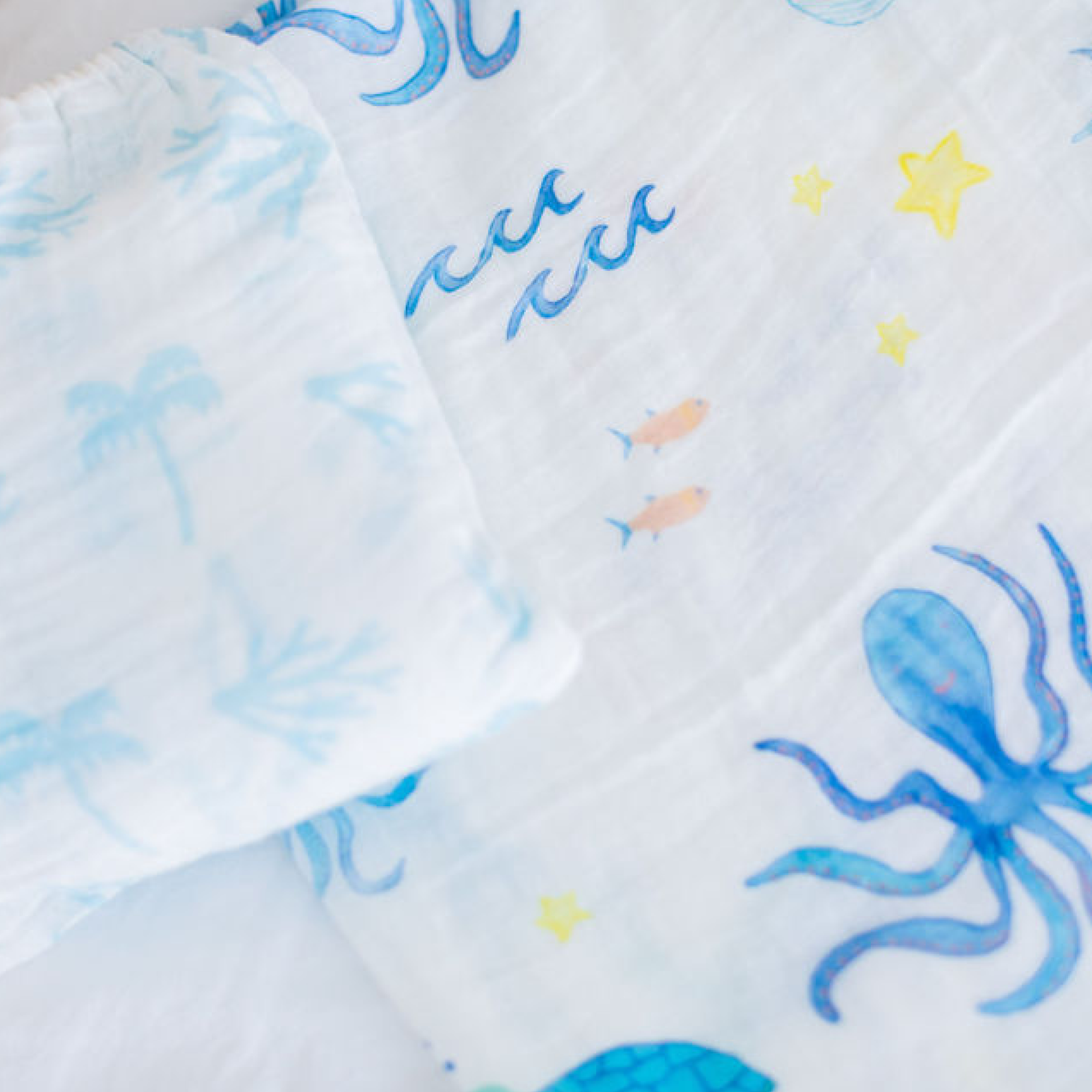 Organic Baby Muslin Wrap (Under the Sea)