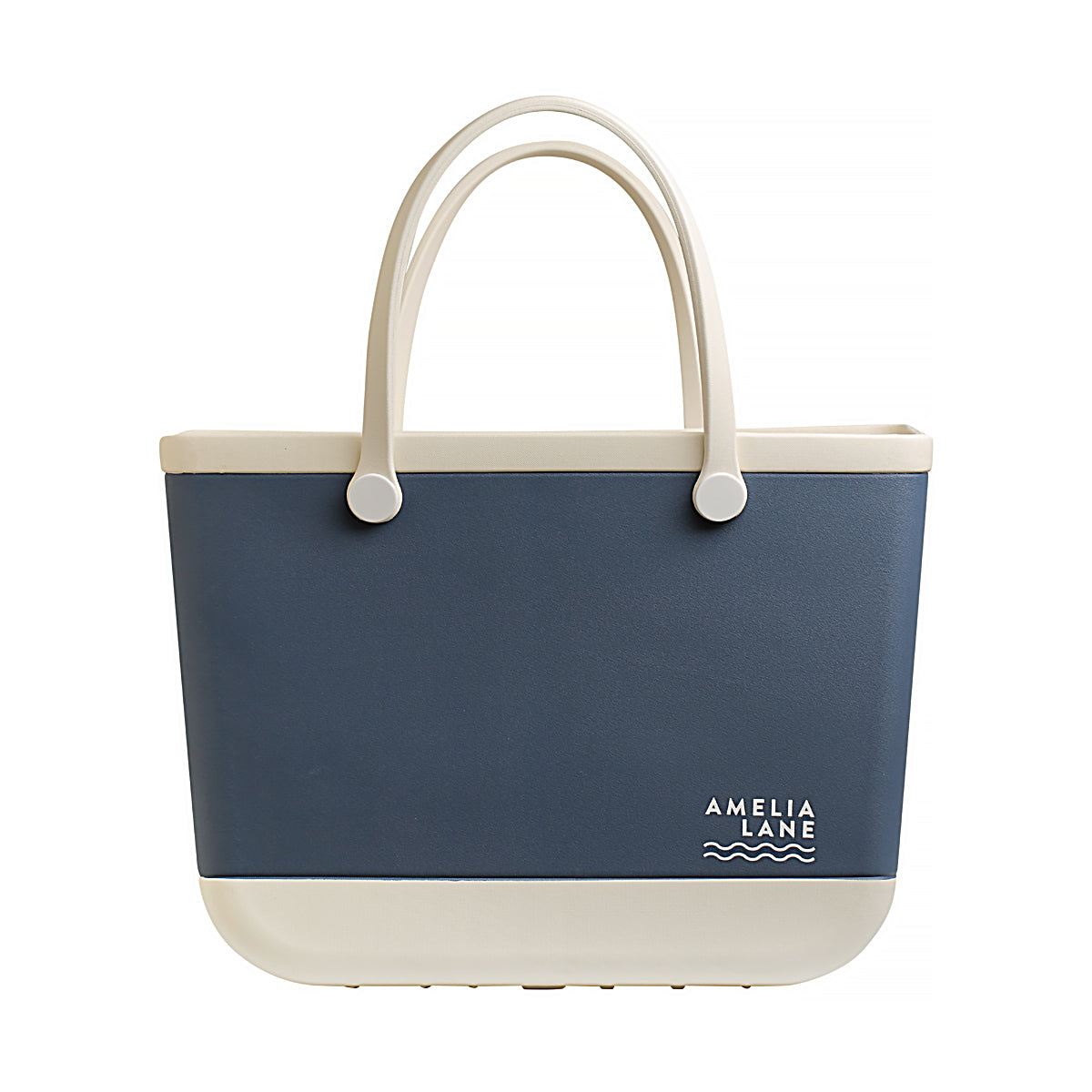 Beach Tote Bag, Navy + Soft White