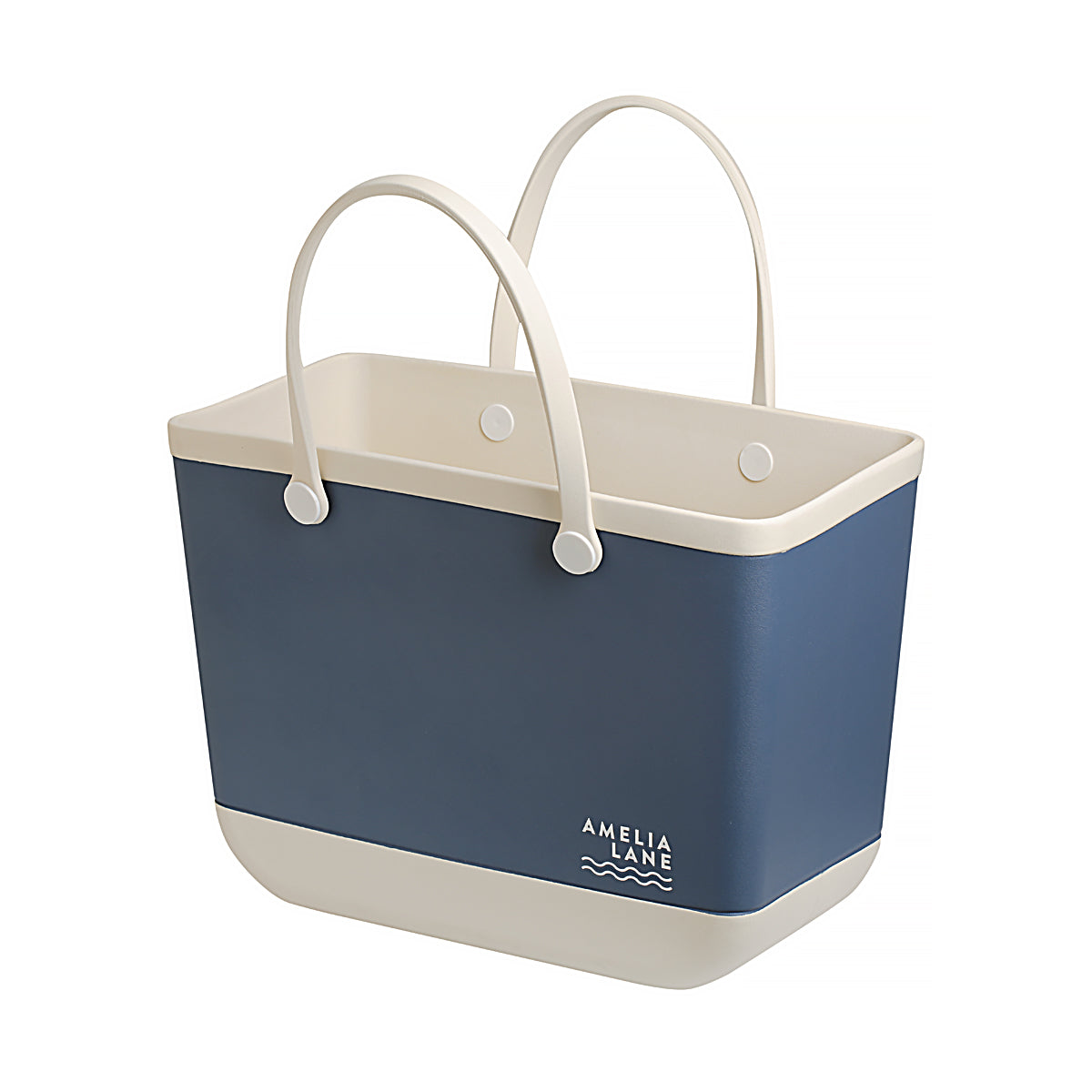 Beach Tote Bag, Navy + Soft White