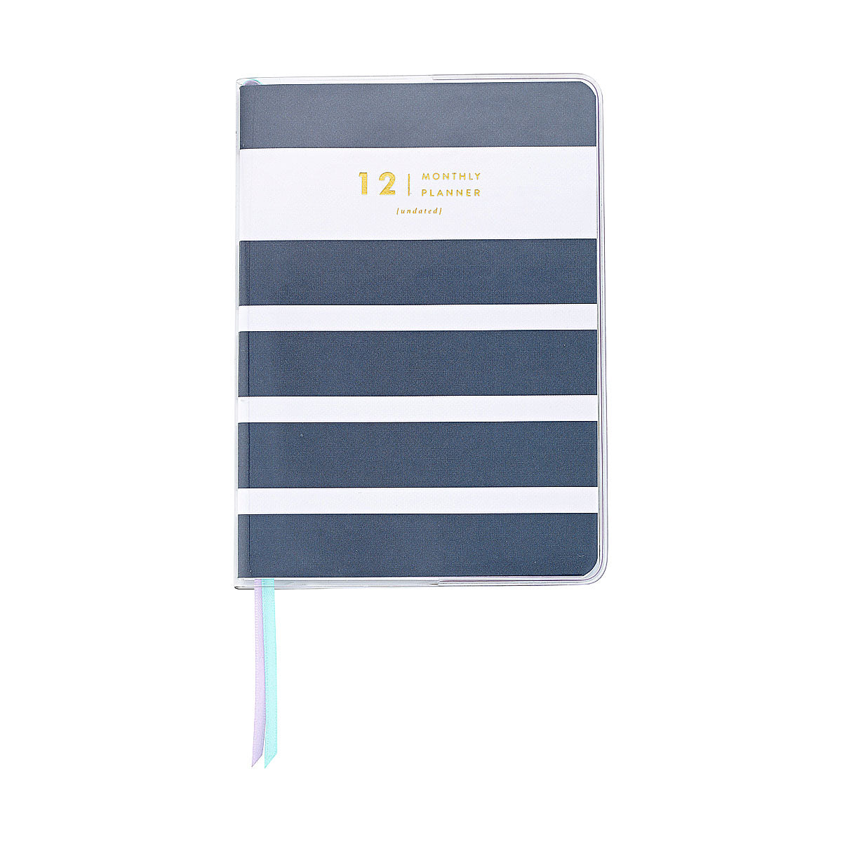 Amelia Lane Monthly Planners (Undated, Navy Stripes)