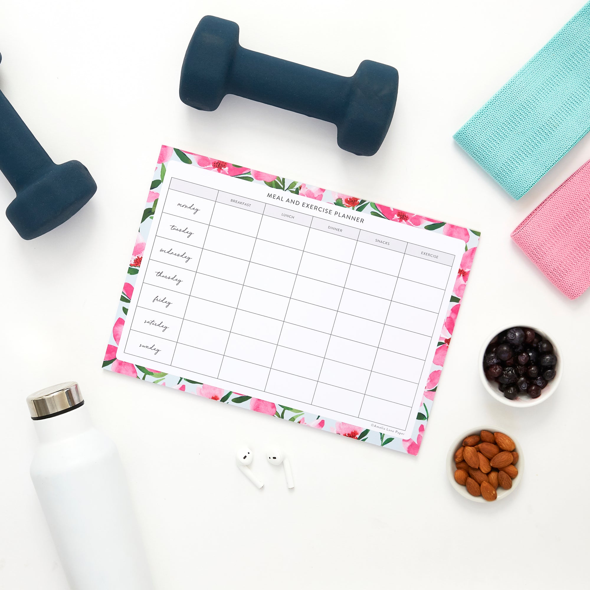 Meal and Exercise Planner Notepad